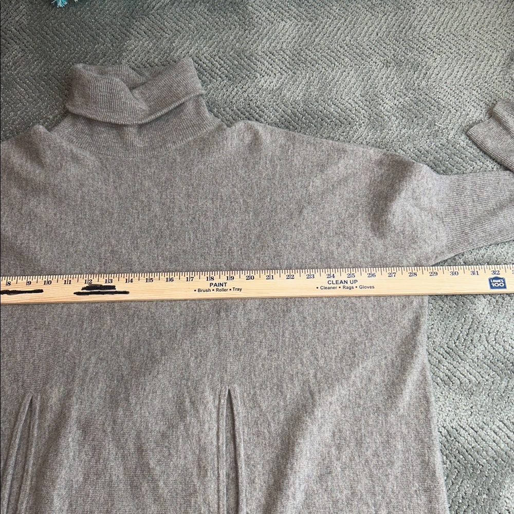 Garnet Hill Wool Cashmere Turtleneck Sweater Dress Taupe Size 8 - Picture 8 of 12